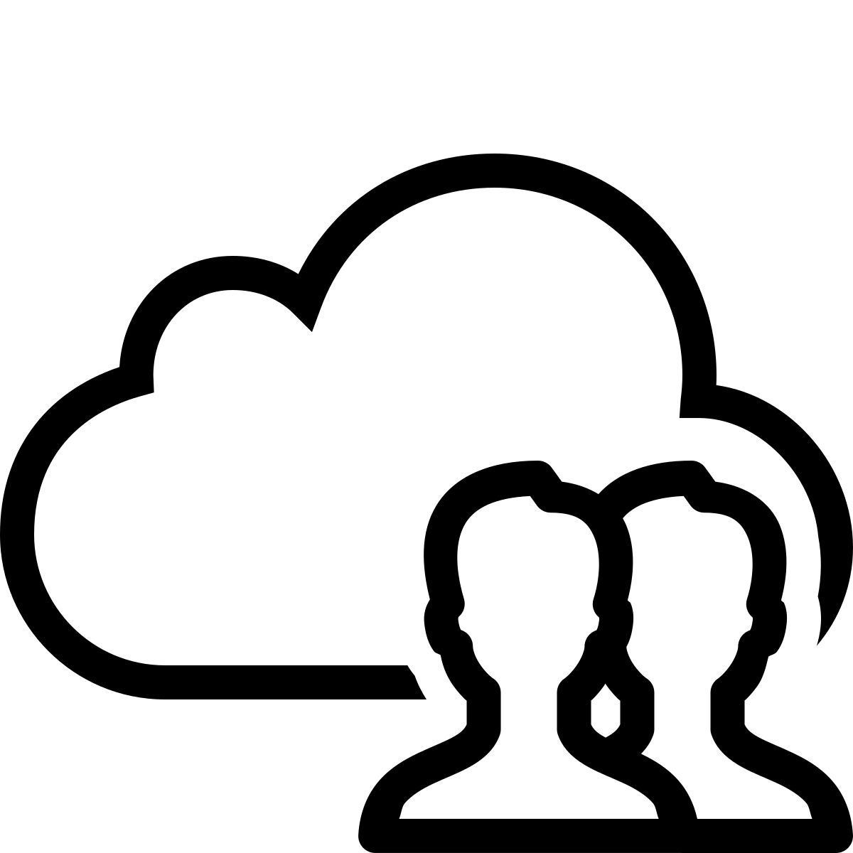 ios 17 outlined style 클라우드 사용자 그룹 icon