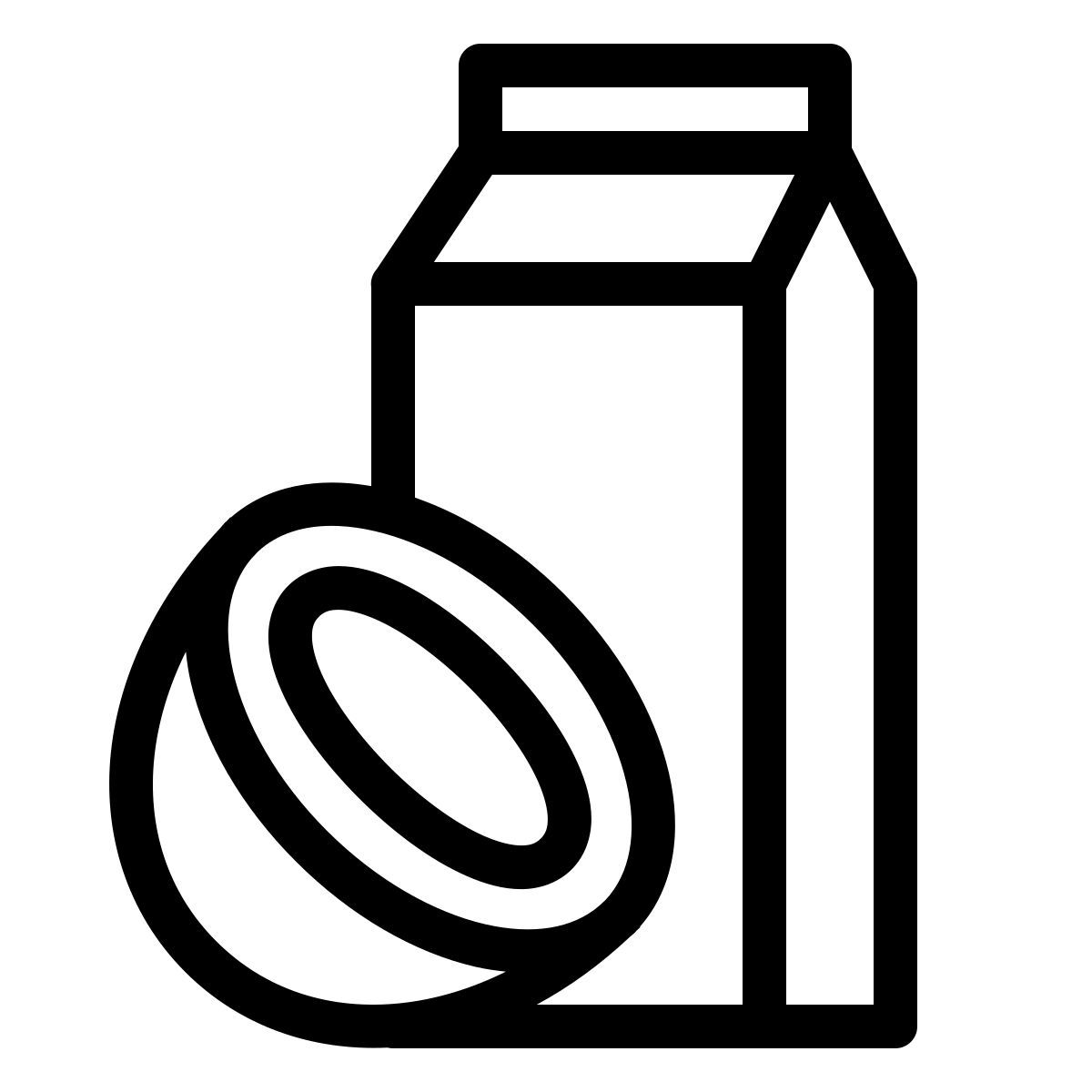 ios 17 outlined style 코코넛 우유 icon