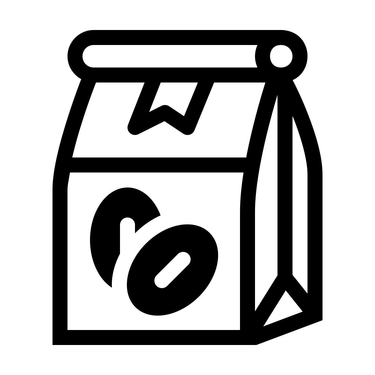 ios 17 outlined style bolsa de café icon