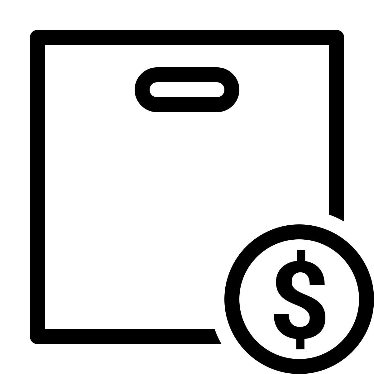 ios 17 outlined style parcel cost icon