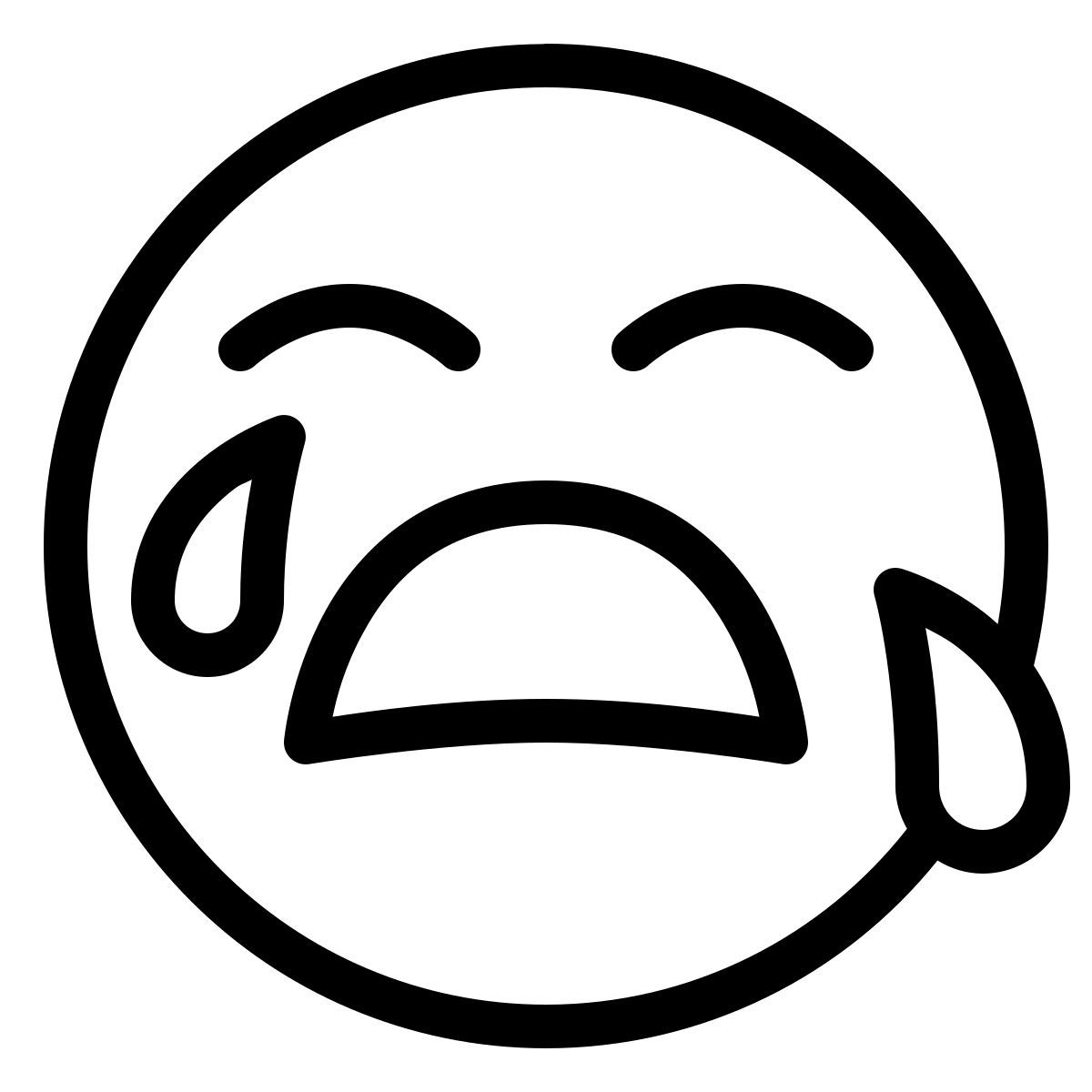 ios 17 outlined style crying icon