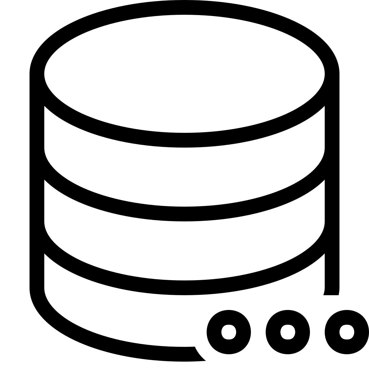 ios 17 outlined style 数据库选项 icon