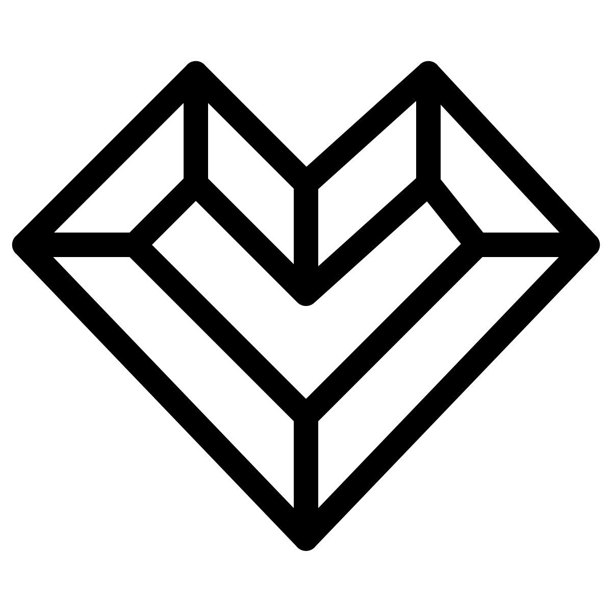 ios 17 outlined style 钻石心 icon