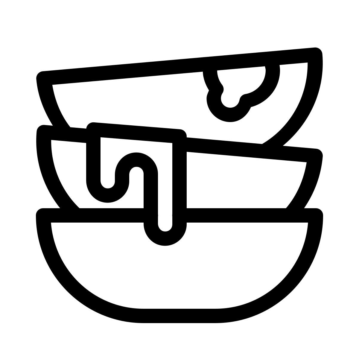 ios 17 outlined style piatti sporchi icon