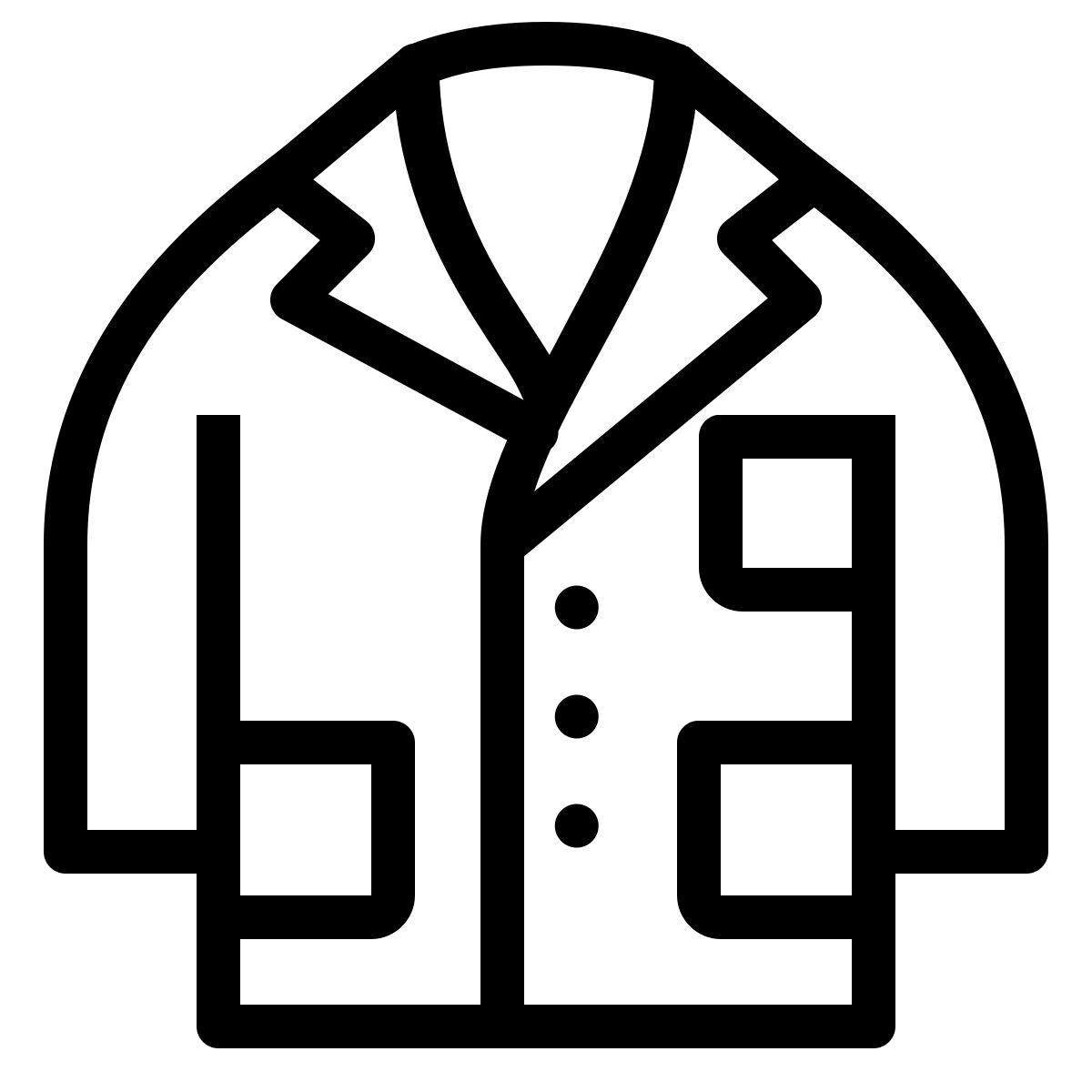 ios 17 outlined style bata de laboratorio médicos icon