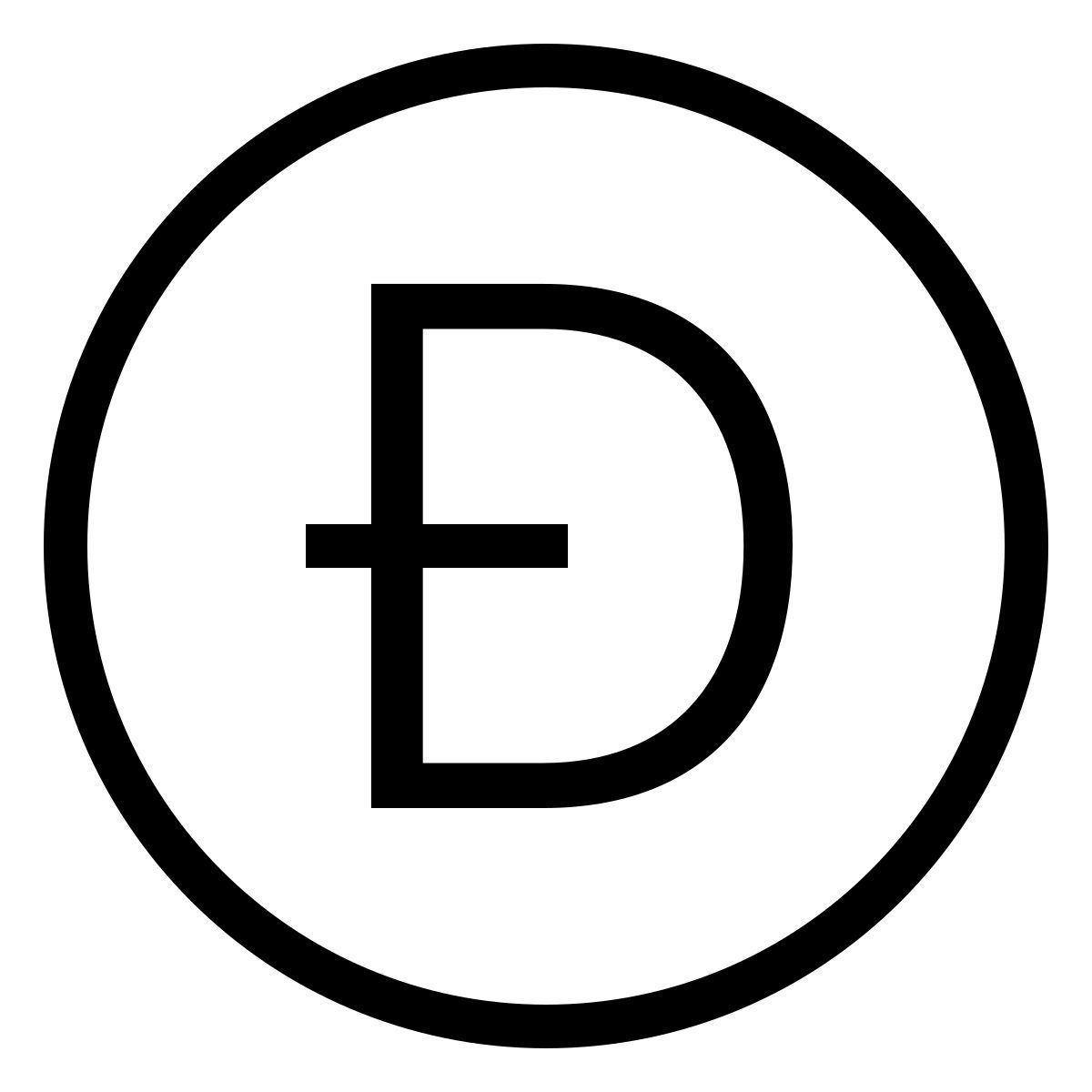 ios 17 outlined style 狗狗币 icon