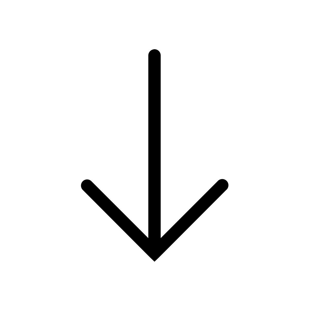 ios 17 outlined style down icon