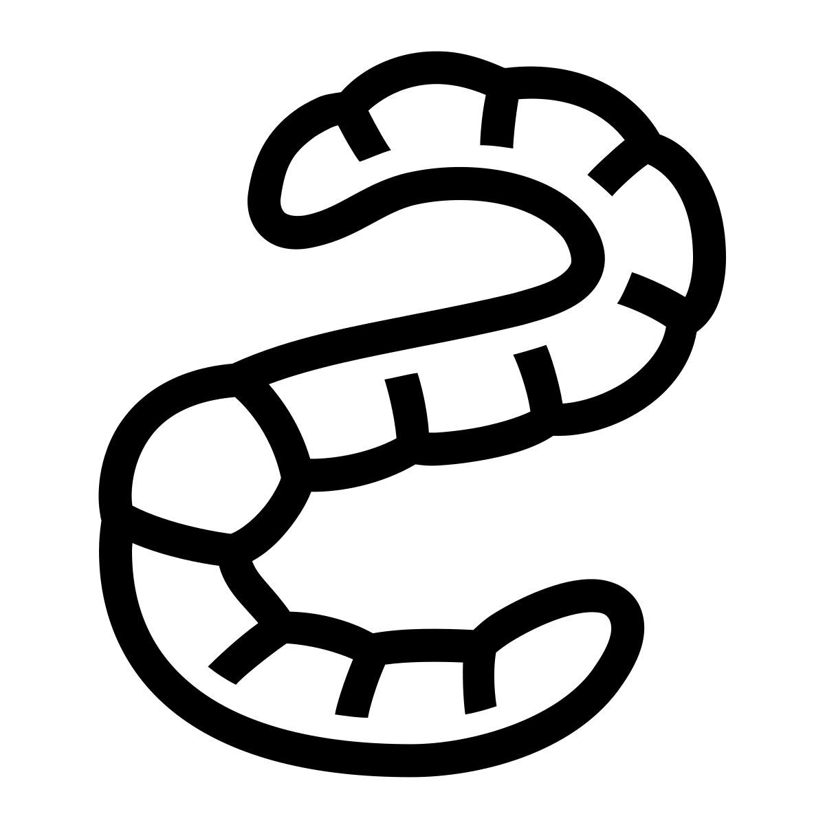ios 17 outlined style earthworm icon
