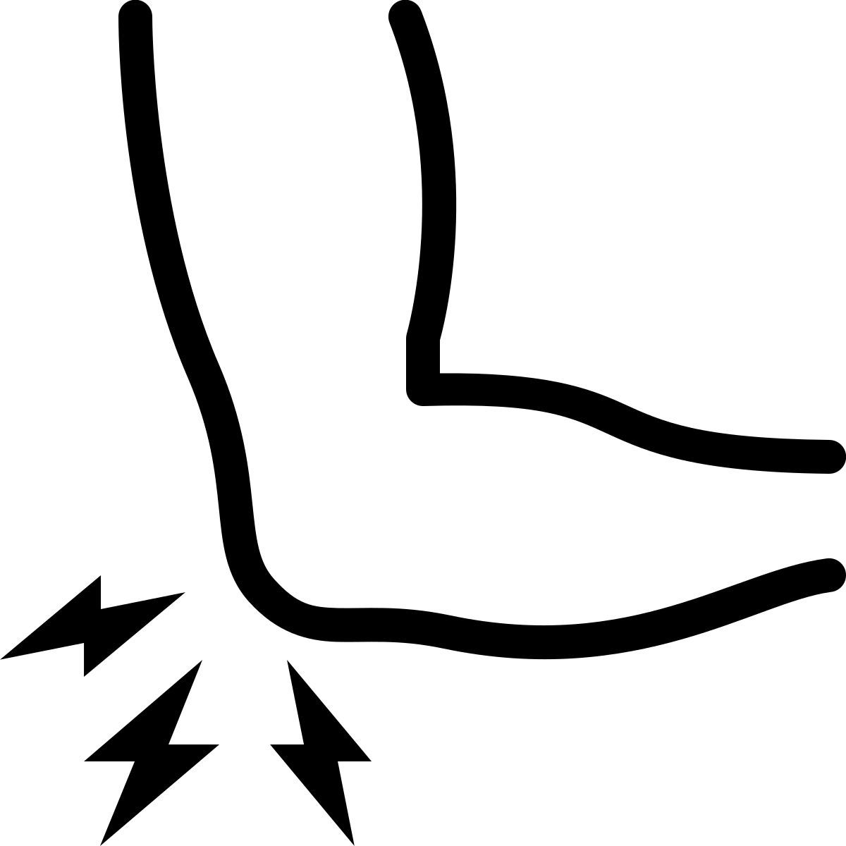 ios 17 outlined style dolor de codo icon