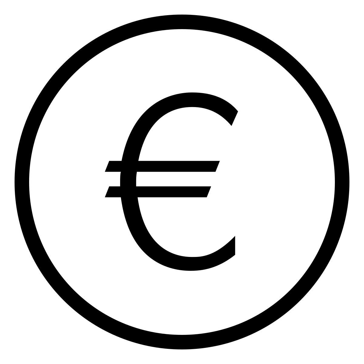 ios 17 outlined style euro icon