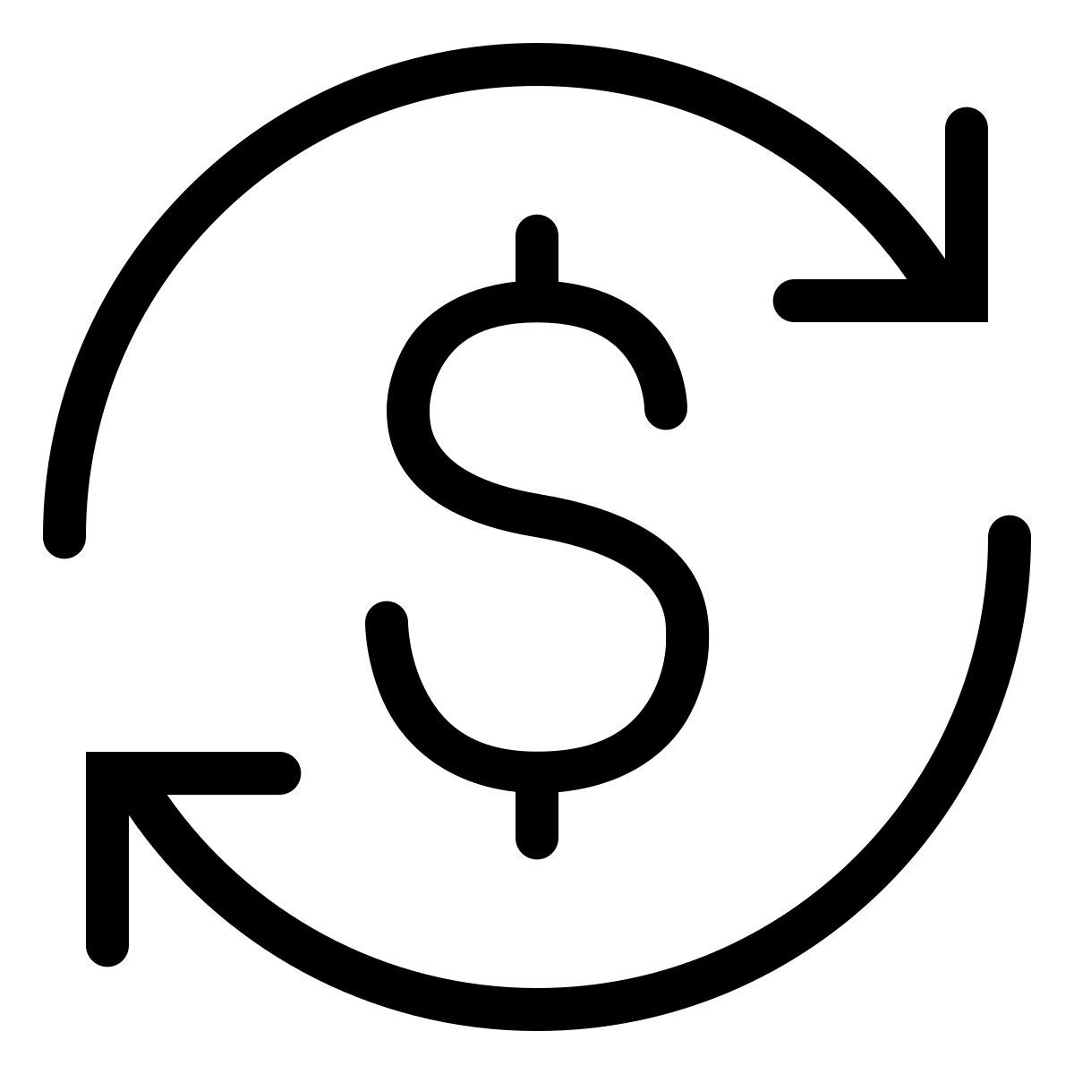 ios 17 outlined style 교환 달러 icon