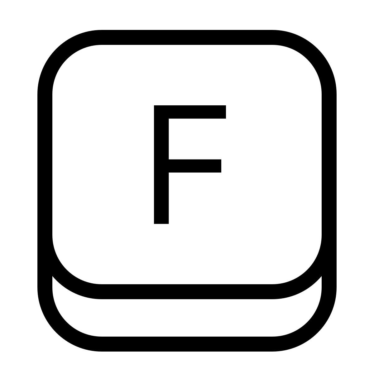 ios 17 outlined style f key icon