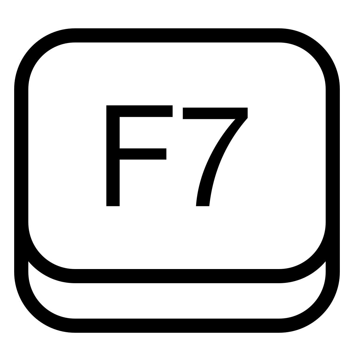 ios 17 outlined style tasto f7 icon