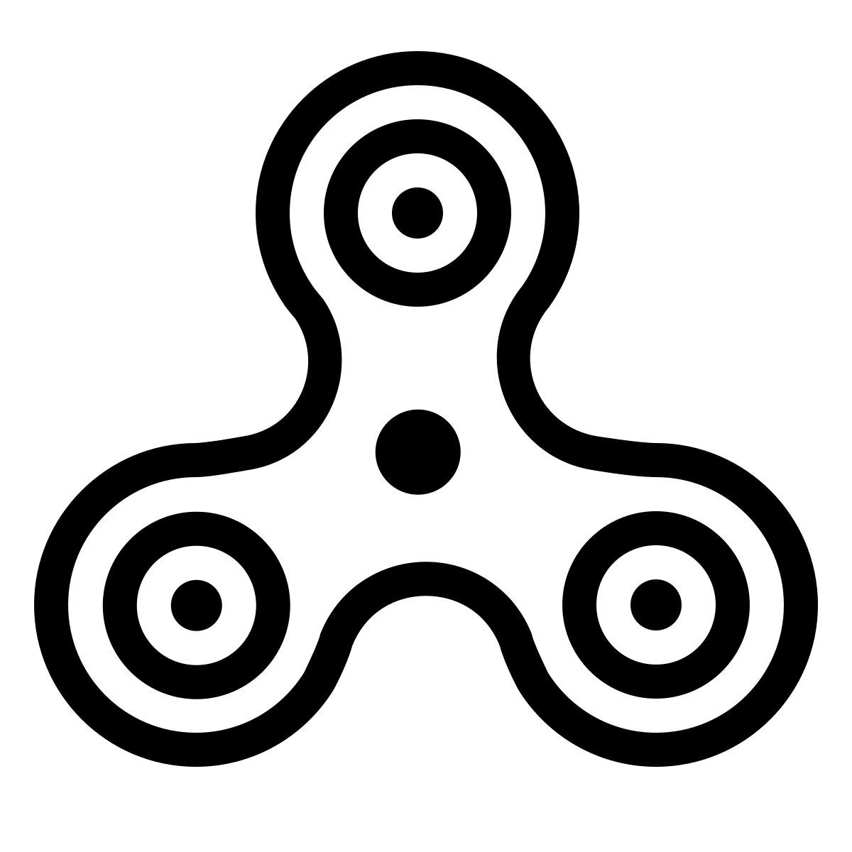 ios 17 outlined style fidget spinner icon