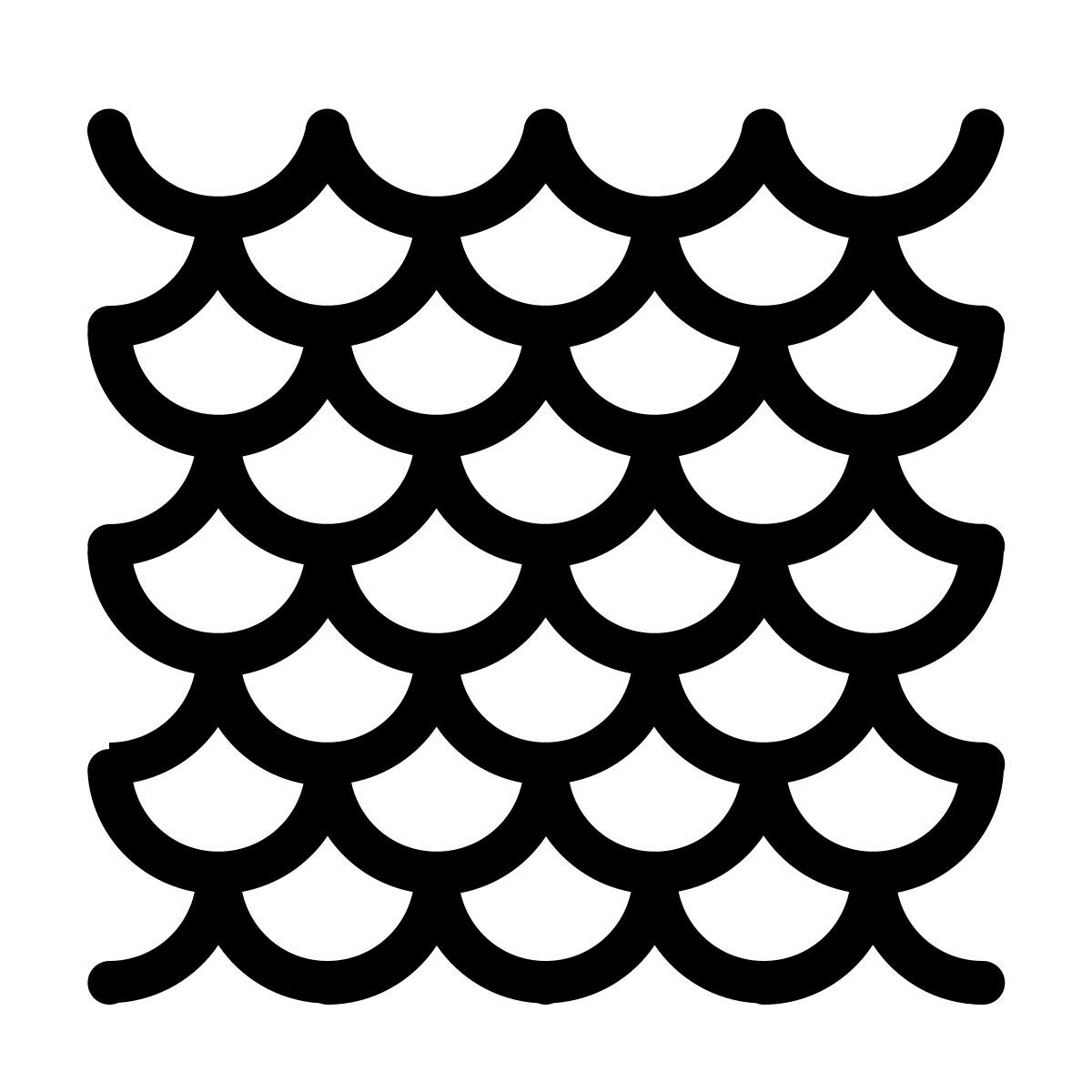 ios 17 outlined style 물고기 비늘 무늬 icon