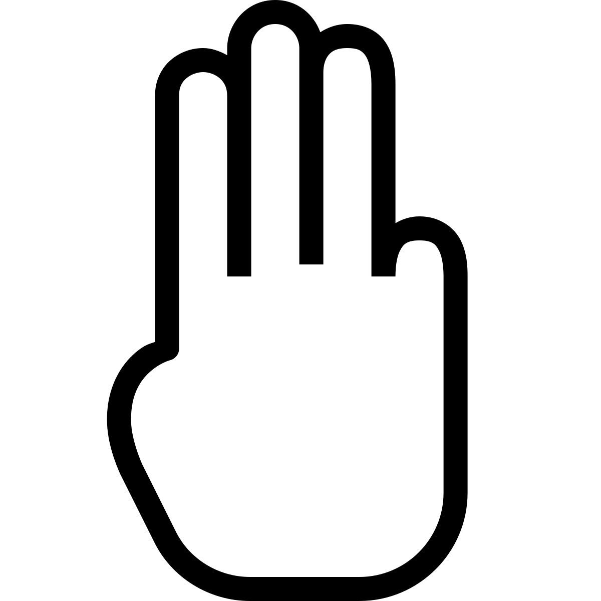 ios 17 outlined style 四根手指 icon