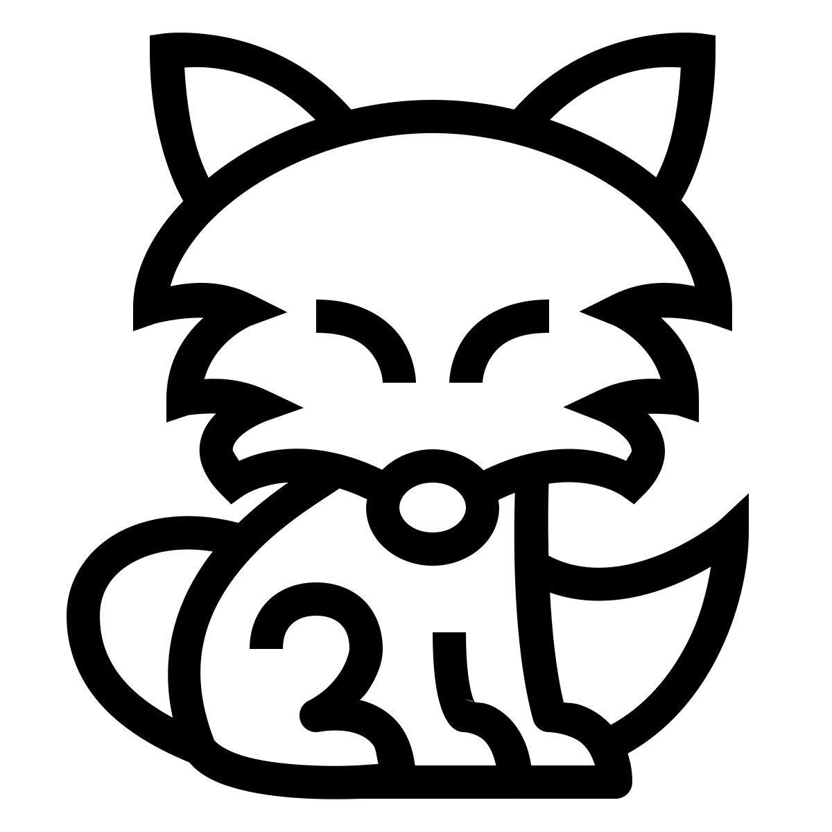 ios 17 outlined style fox icon