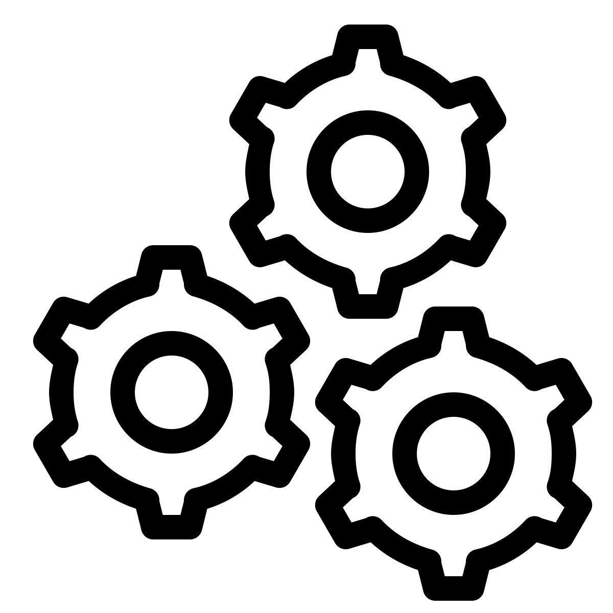 ios 17 outlined style engranajes icon