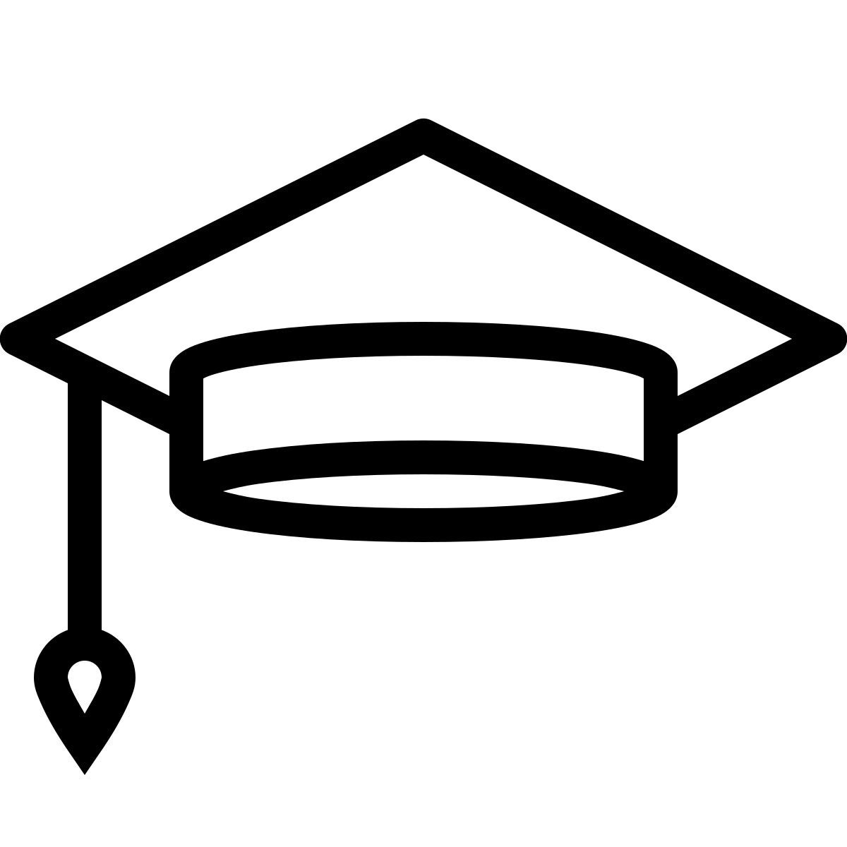 ios 17 outlined style gorro de graduación icon