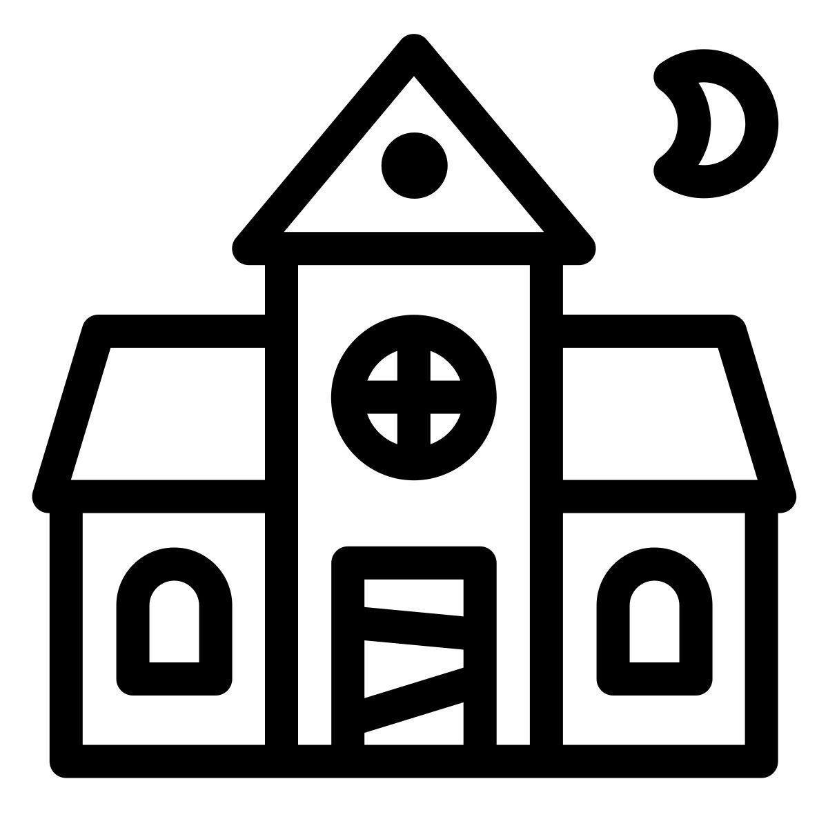 ios 17 outlined style casa embrujada icon