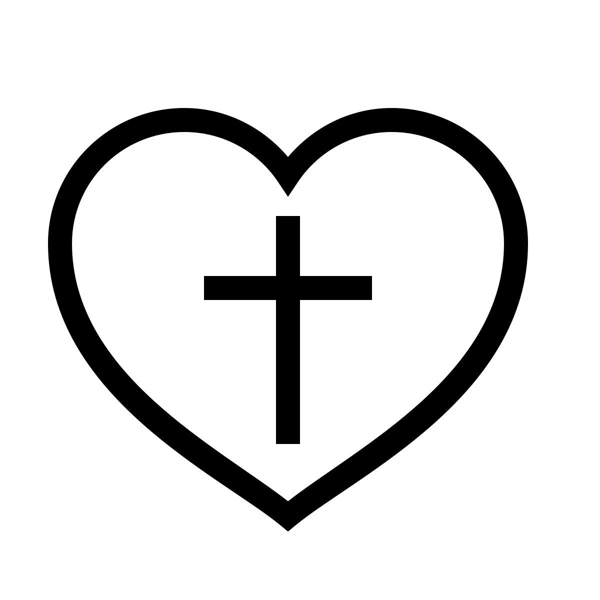 ios 17 outlined style cruz de coração icon