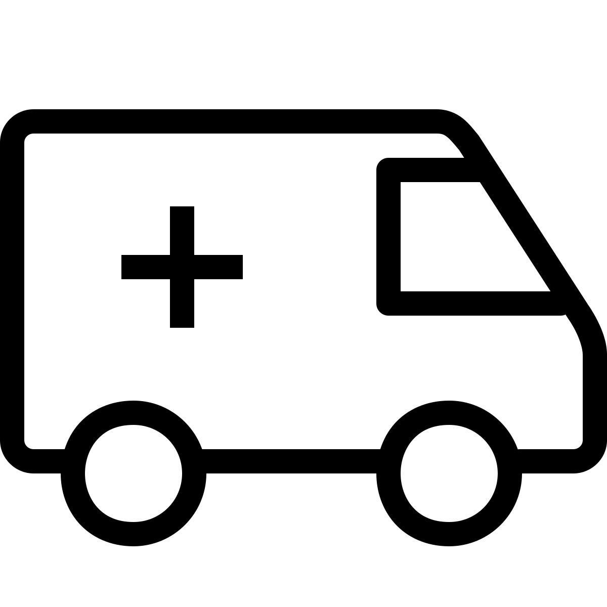 ios 17 outlined style wagon d&#39;hôpital sans sirène icon
