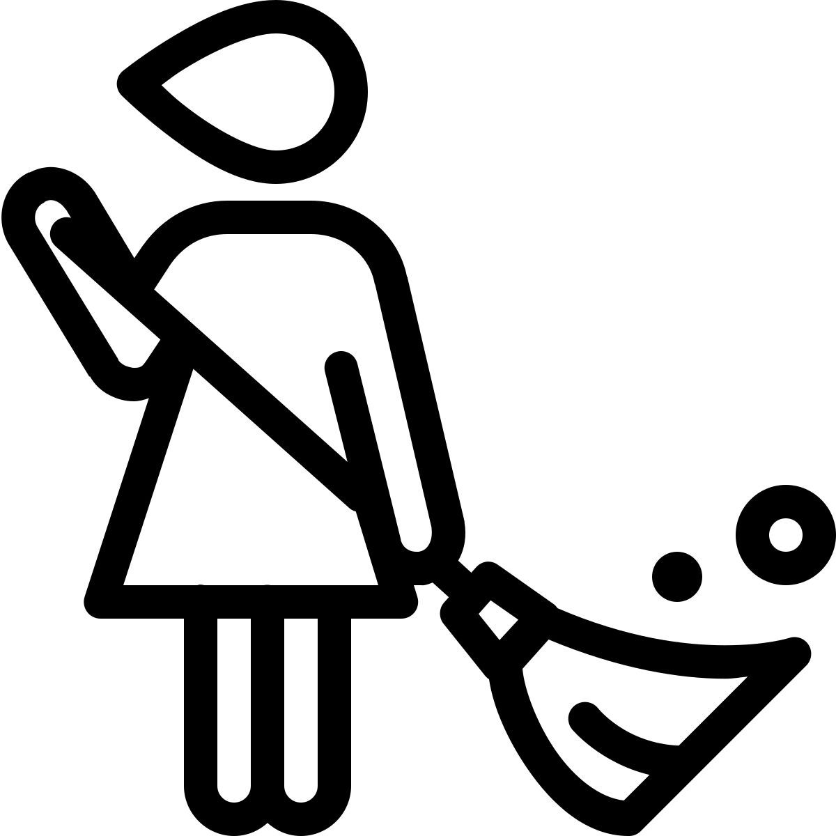 ios 17 outlined style femme de ménage icon