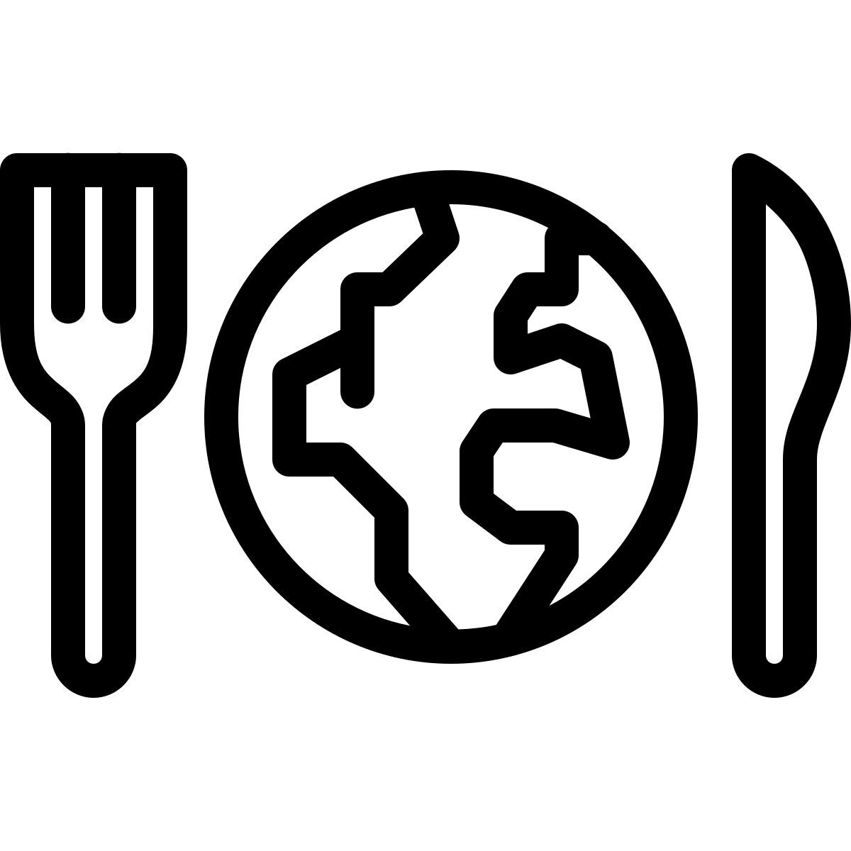 ios 17 outlined style 국제 식품 icon