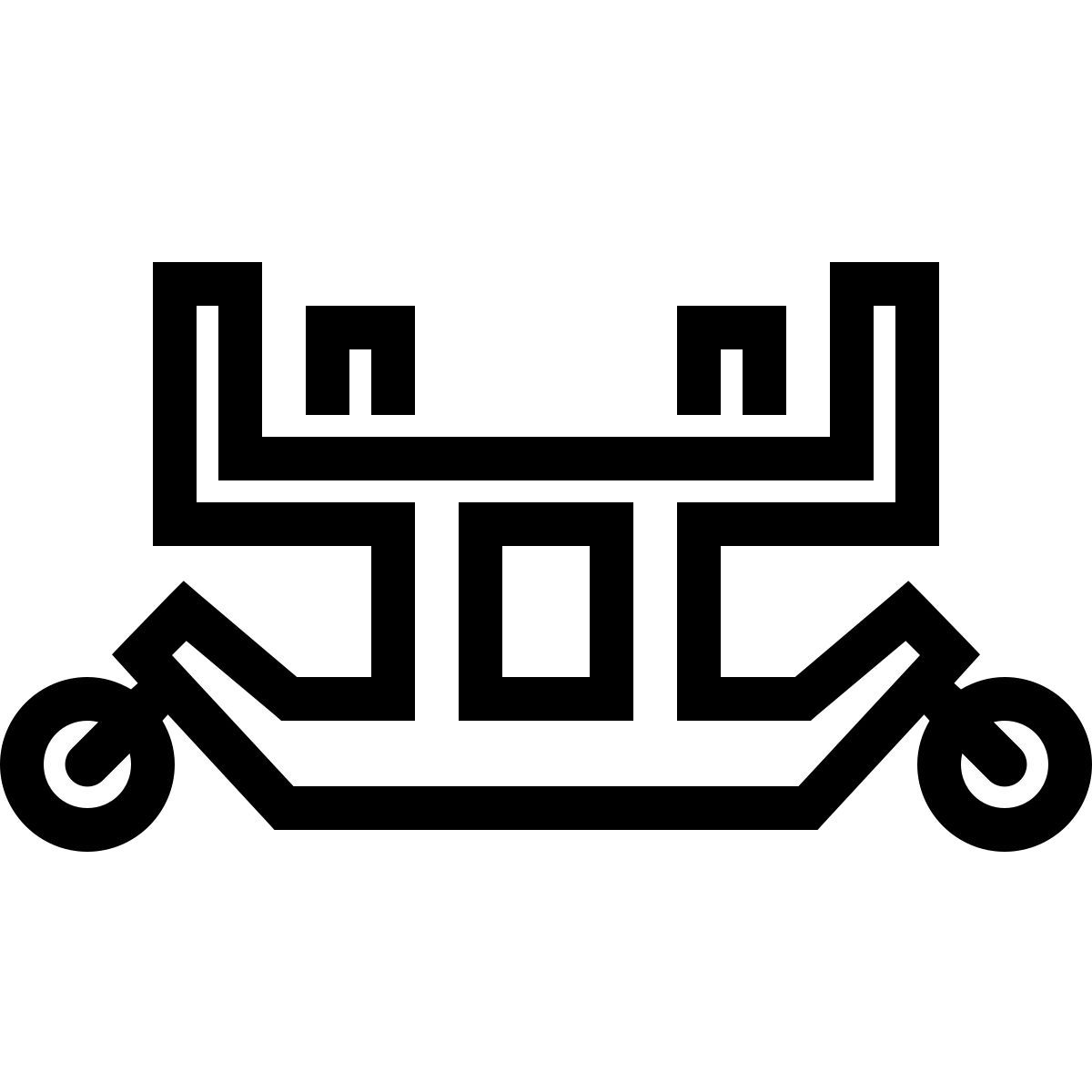 ios 17 outlined style chariot de transport de moteur d'avion icon