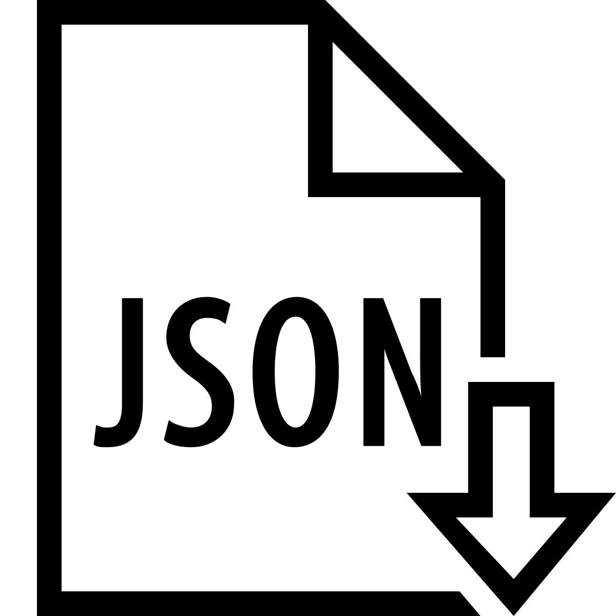 ios 17 outlined style json download icon
