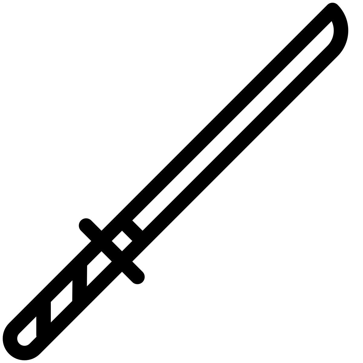 ios 17 outlined style katana icon