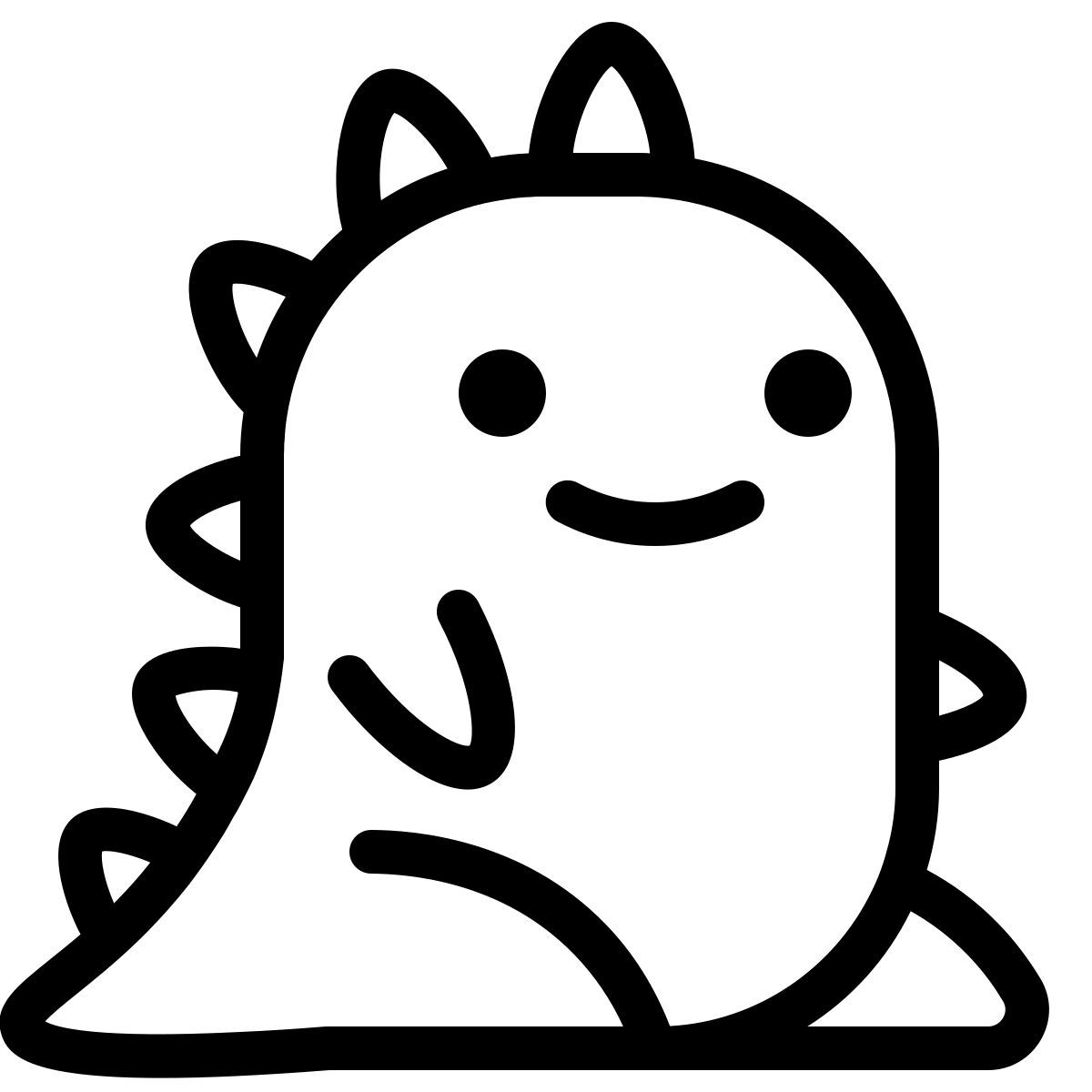 ios 17 outlined style kawaii dinosaurier icon