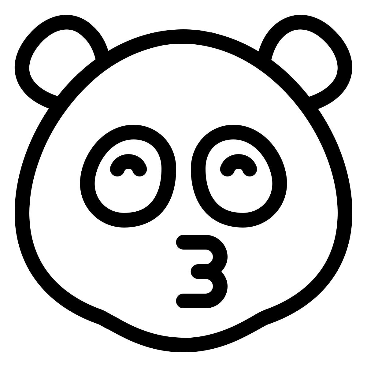 ios 17 outlined style 키스 팬더 icon