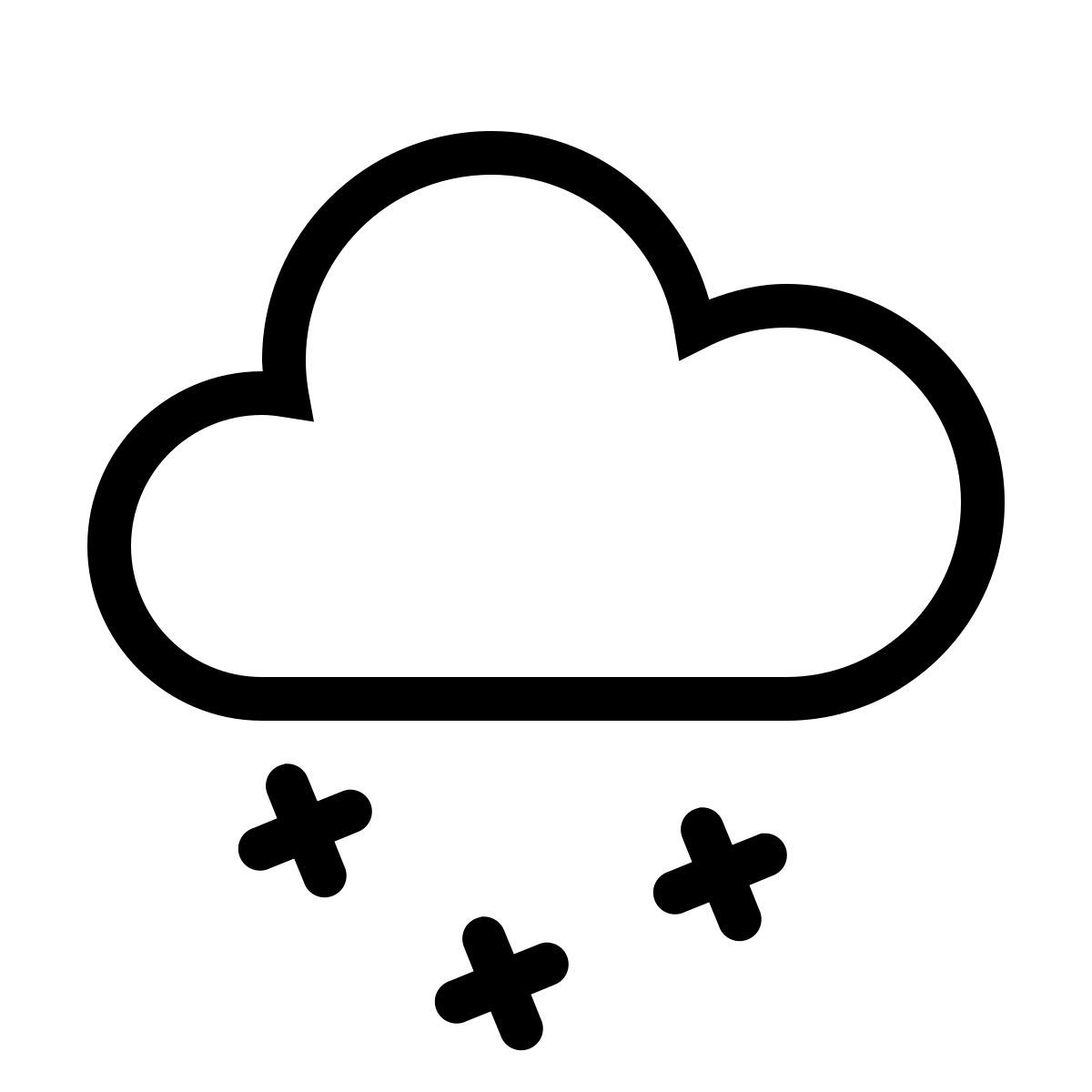 ios 17 outlined style light snow icon