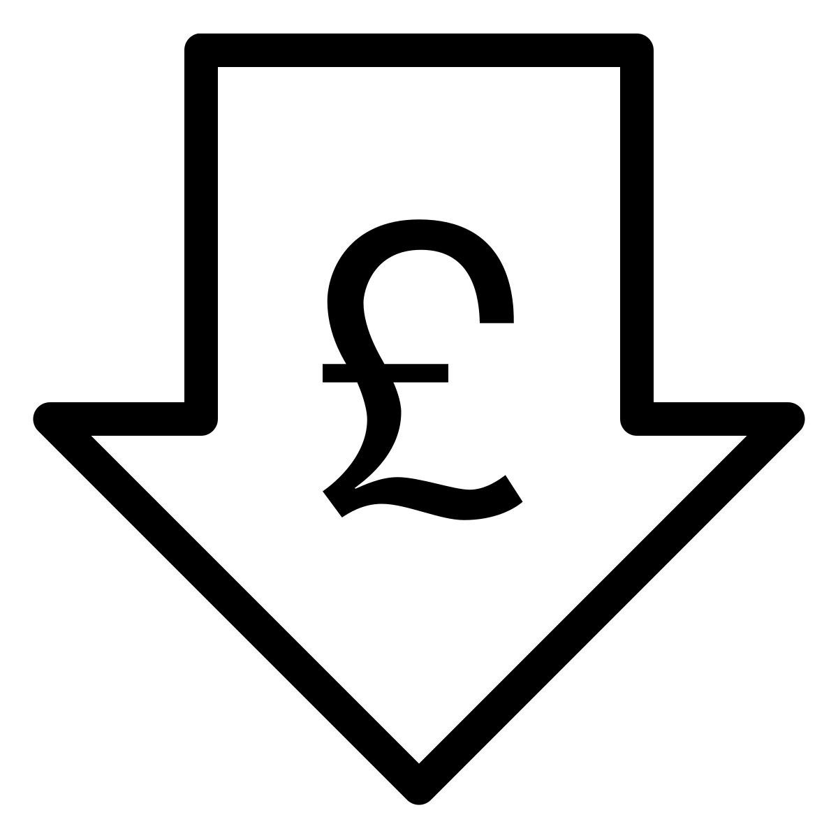 ios 17 outlined style low price pound icon
