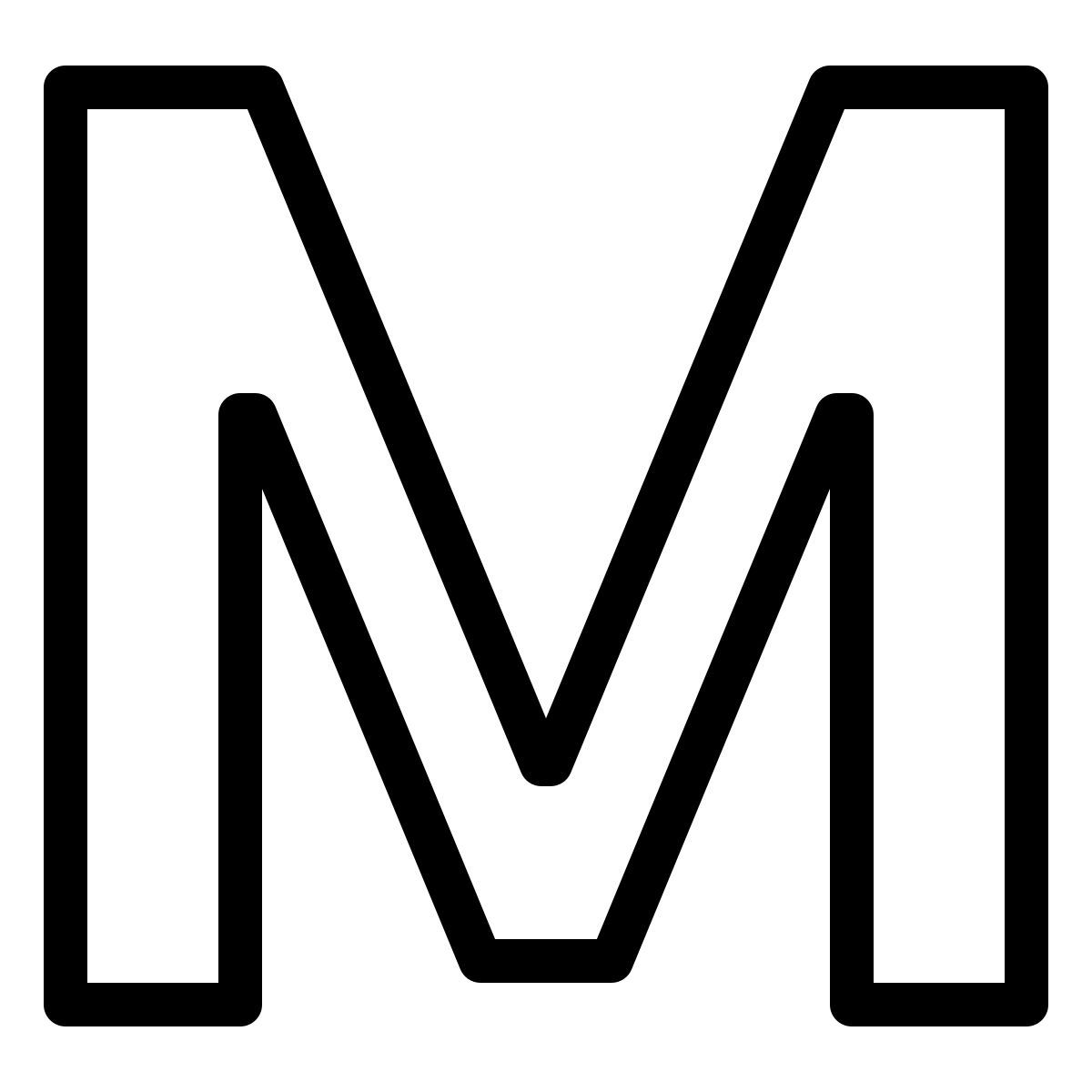 ios 17 outlined style m icon