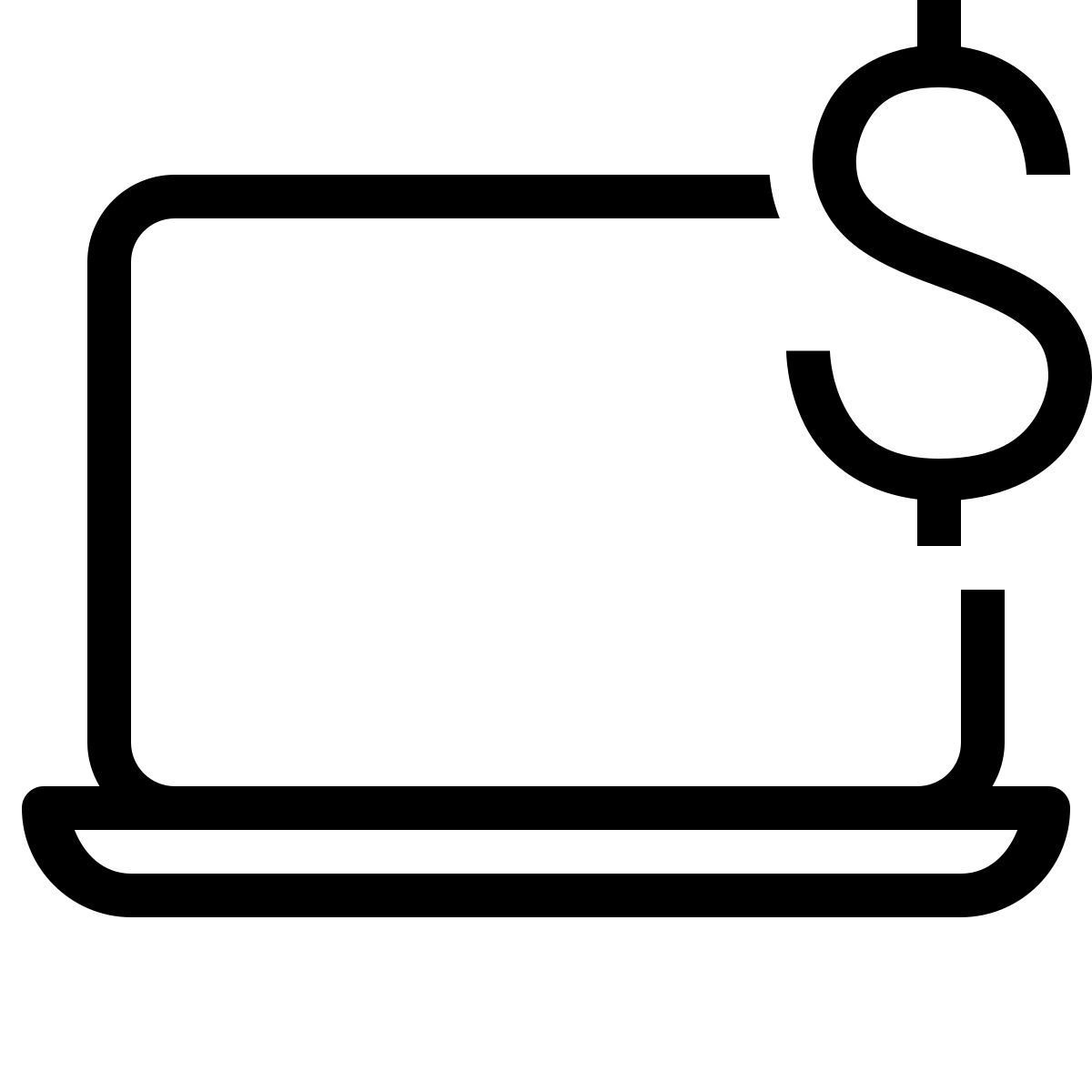 ios 17 outlined style macbook money icon