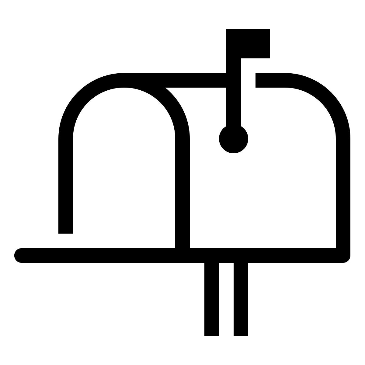 ios 17 outlined style mailbox opened flag up icon