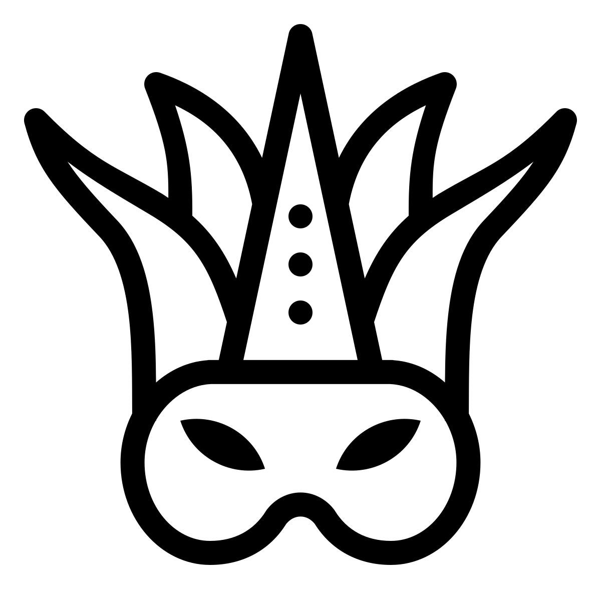 ios 17 outlined style masque de mardi gras icon