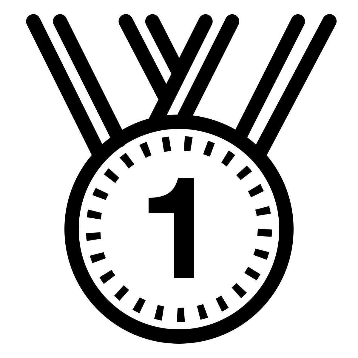 ios 17 outlined style 메달 첫번째 장소 icon