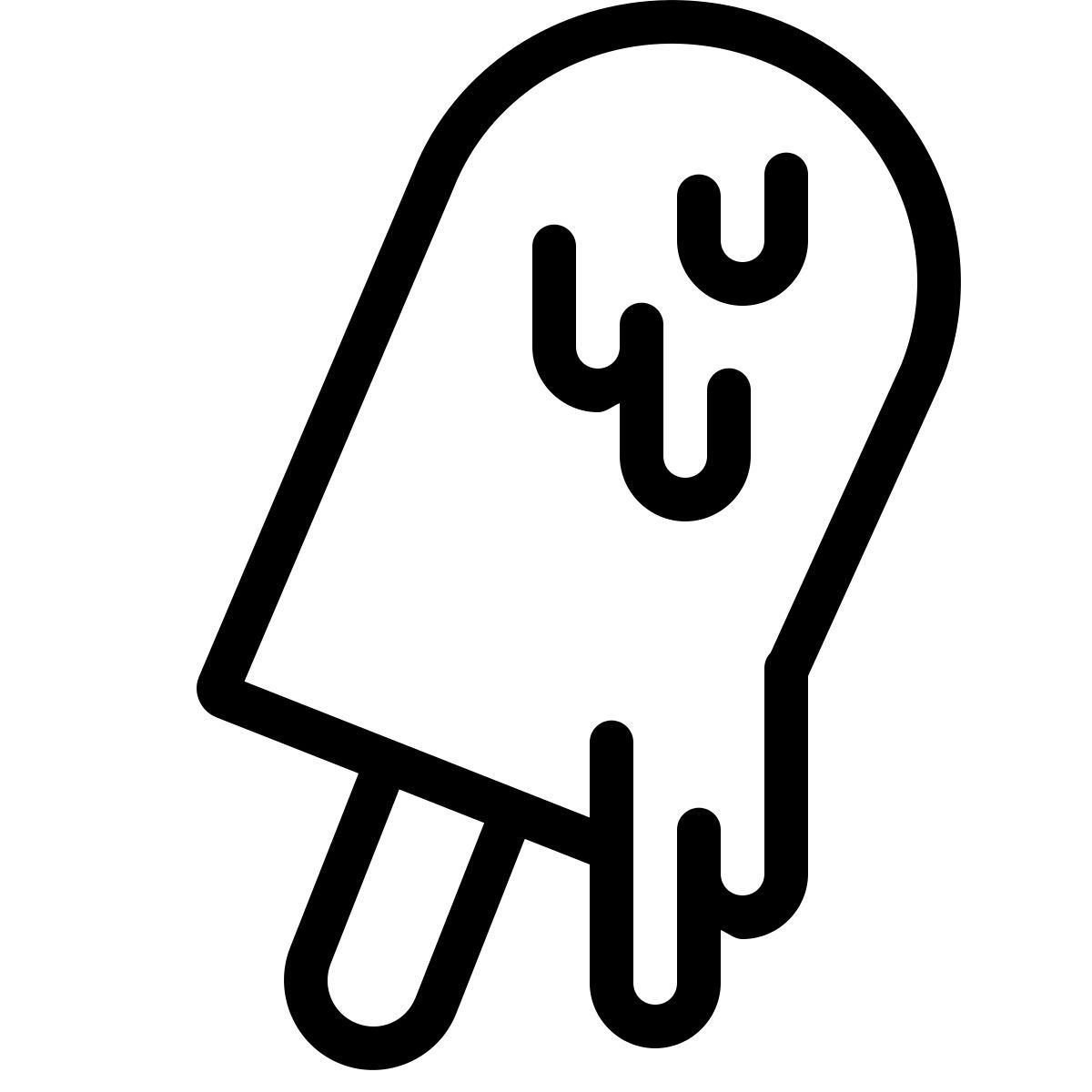 ios 17 outlined style melting ice cream icon