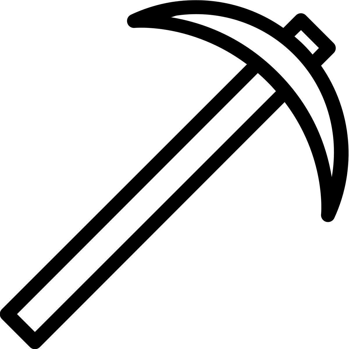 ios 17 outlined style minecraft pickaxe icon
