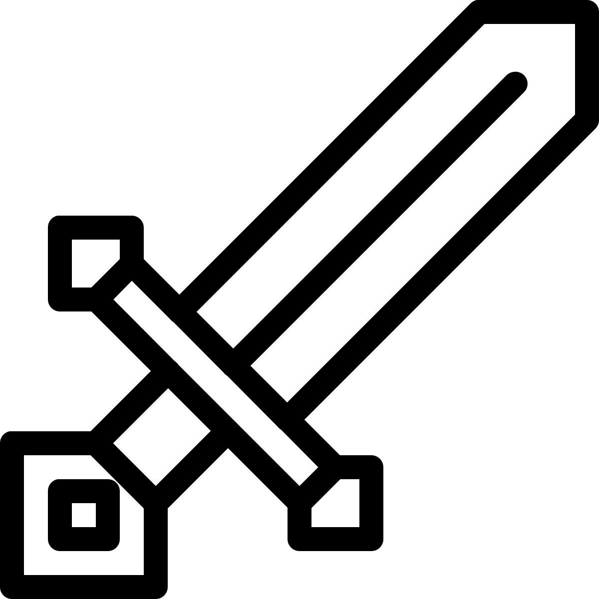 ios 17 outlined style minecraft sword icon