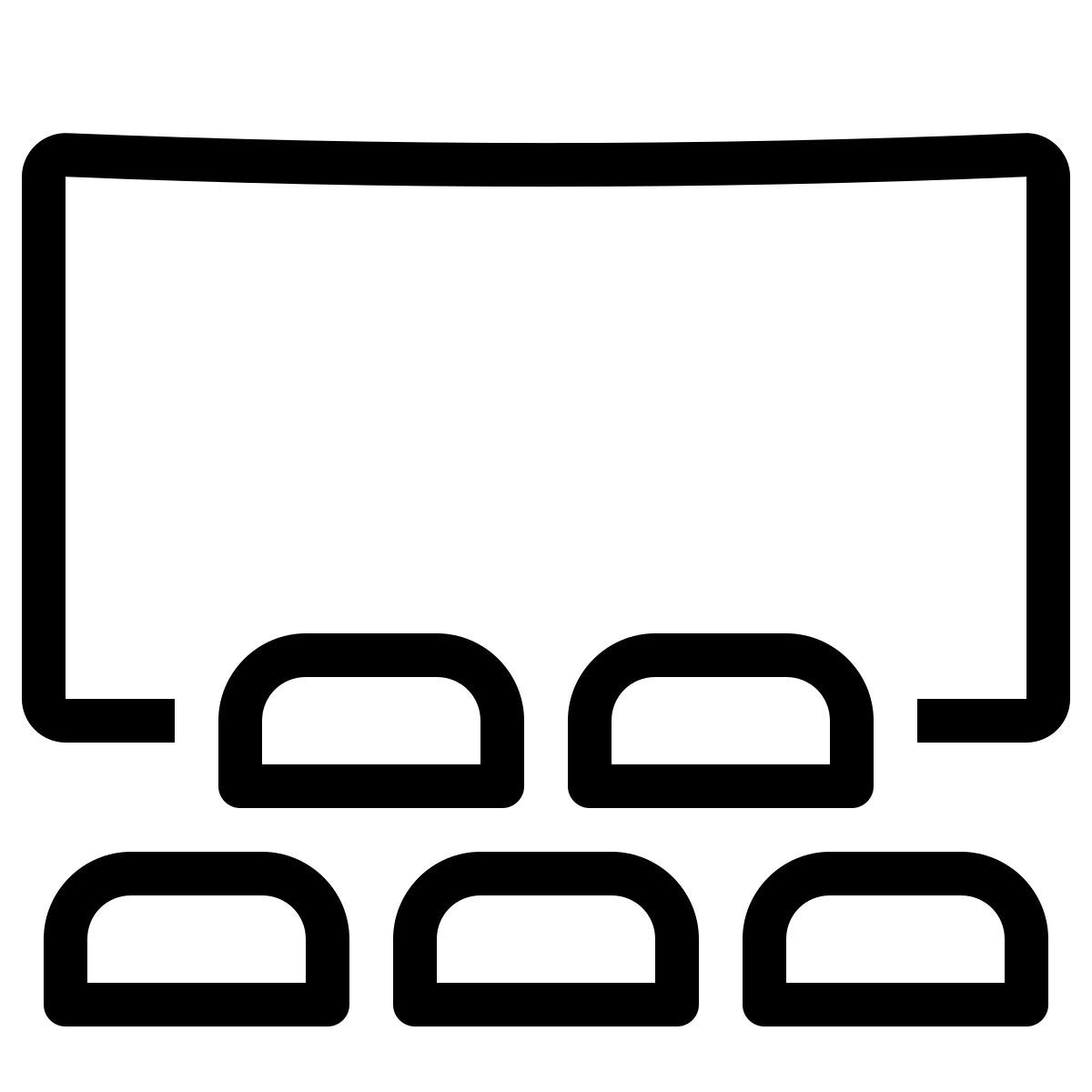 ios 17 outlined style movie theater icon