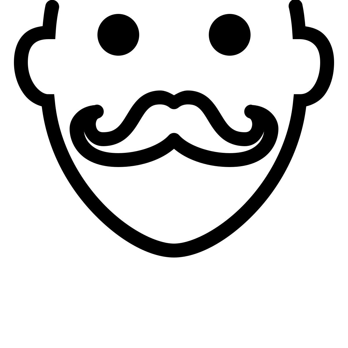 ios 17 outlined style bigote icon