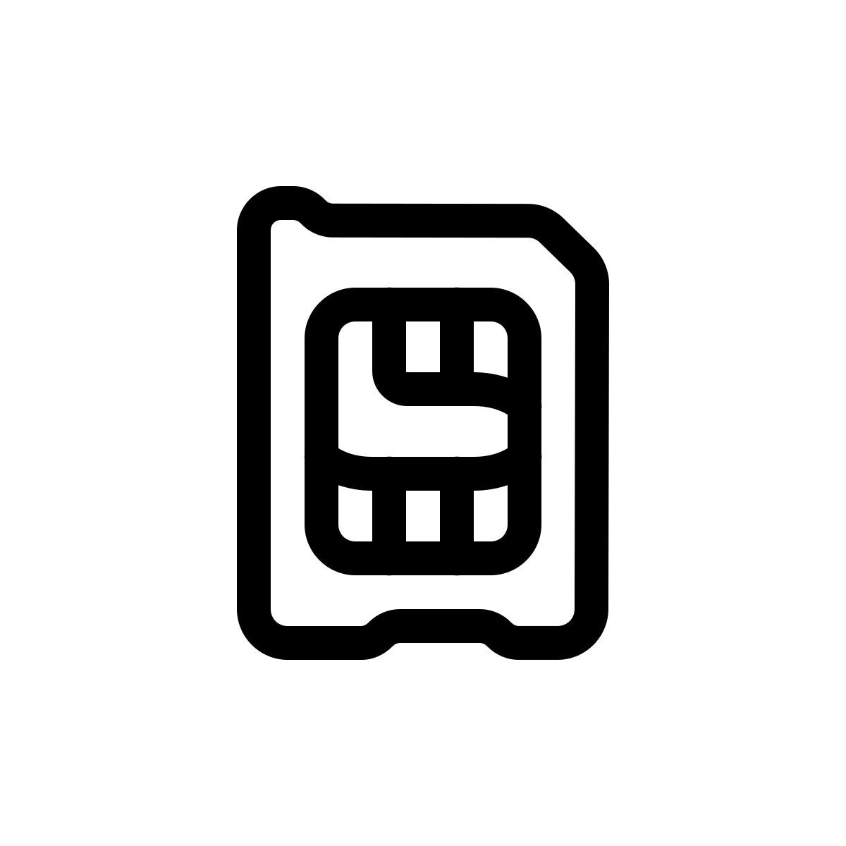 ios 17 outlined style nano sim card icon