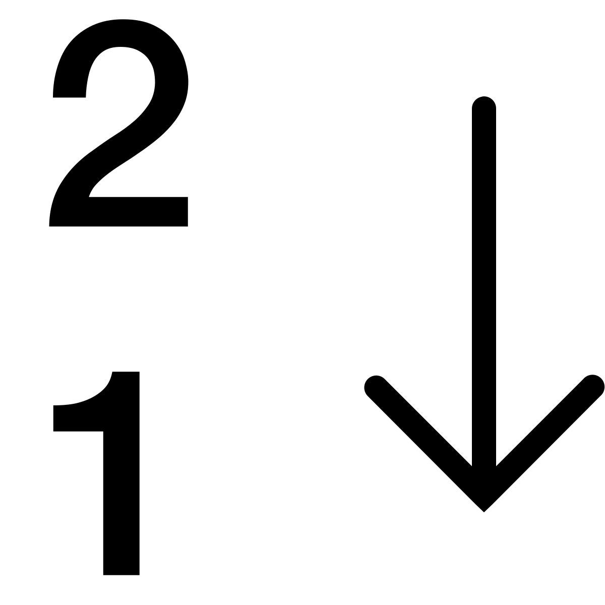 ios 17 outlined style tri numérique inversée icon