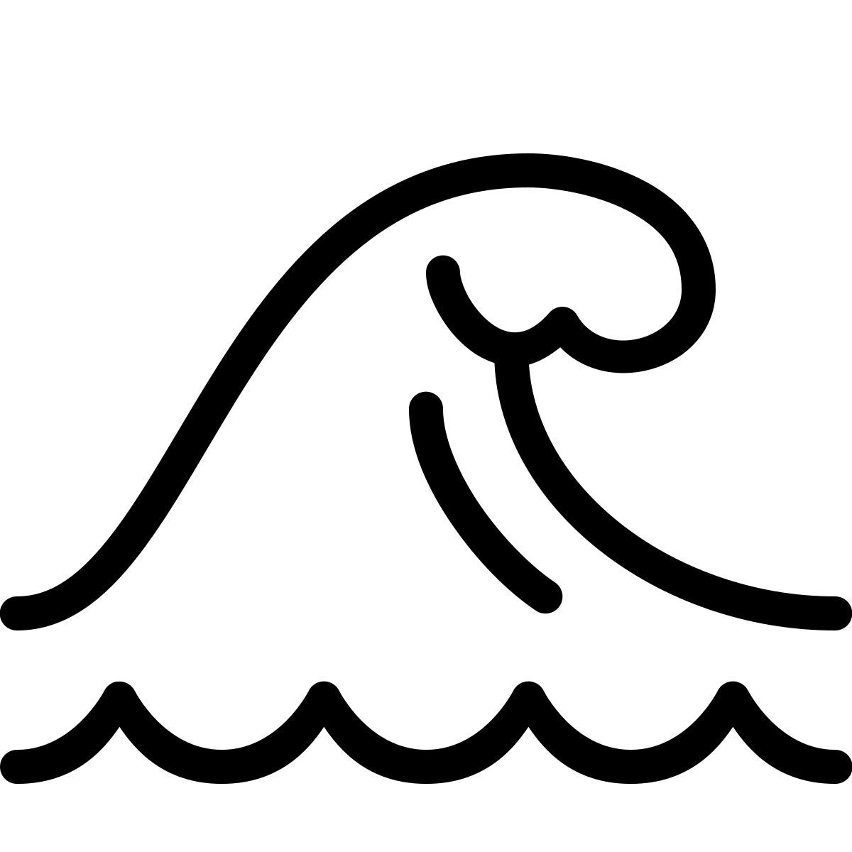 ios 17 outlined style onda do mar icon