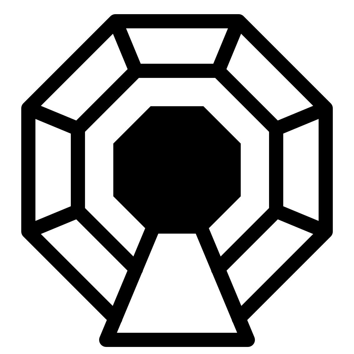 ios 17 outlined style achteck spiel icon