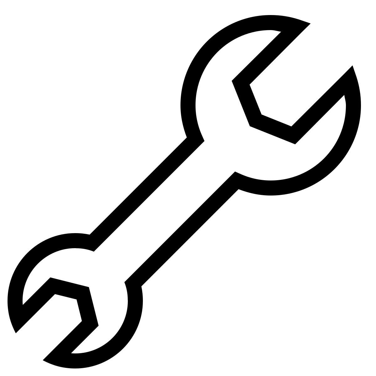 ios 17 outlined style 开口扳手 icon